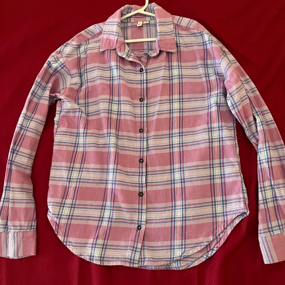 SO Pink and Blue Plaid Shirt